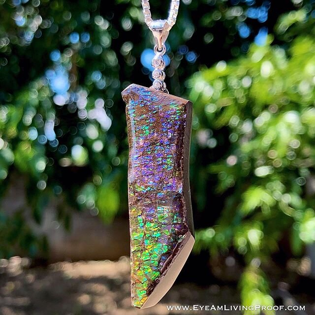 🔥NEW!🔥 ✨Eye Am Simply Miraculous&rsquo;✨ Rainbow Ammolite Amulet &mdash; gorgeous rare colors on this piece!

#Ammolite, the iridescent gemstone that&rsquo;s actually cut from the fossilized shells of an extinct prehistoric creature, comes from onl