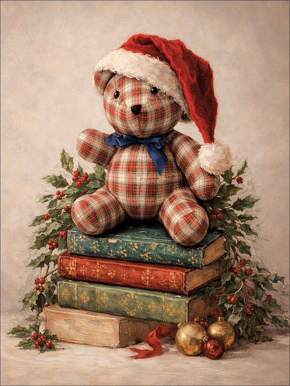 SM2601005 PlaidBearOnBooks 12x16.jpg