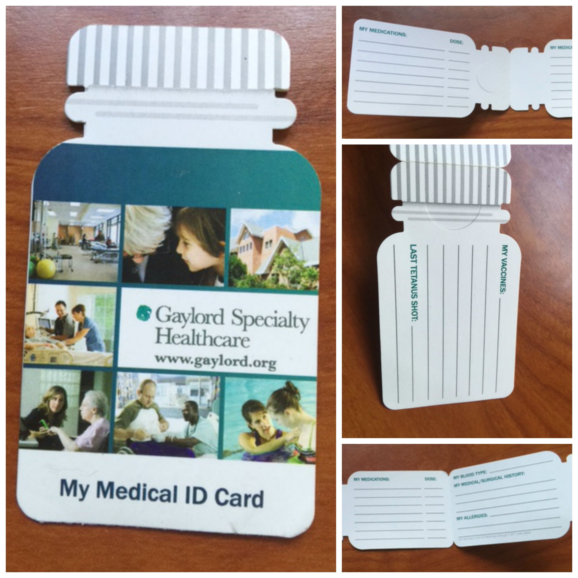Medication bottle themed ID card that I picked up at during a recent visit to rehab. It's cute, compact, and perfect for anyone to keep with them. 