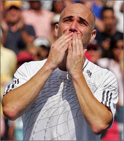 #9 End of an Era! Benjamin Becker def Andre Agassi 7-5 6-7 6-4 7-5 3rd Round 9/3/06  