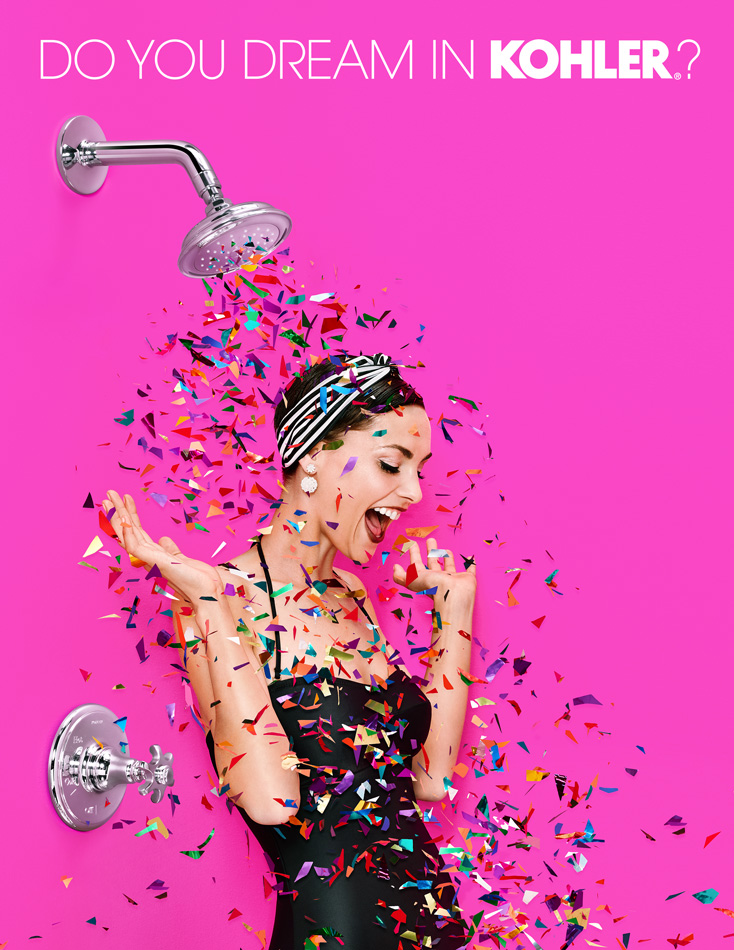Kohler | photographer: JUCO / Art and Motion | producer: Annika Howe / Howe Haus | hair - Herve Bernard | makeup: Morgan Blaul | prop / set: Meghan Duran | model: Teela Cull