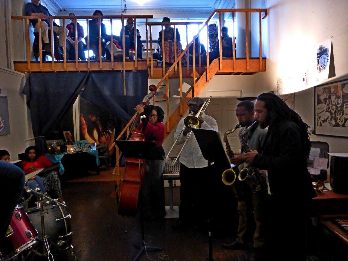 Jazz for the Musically Inclined Jam Session (left to right): Marion Hayden, Vincent Chandler, Marcus Elliot, Mike Monford