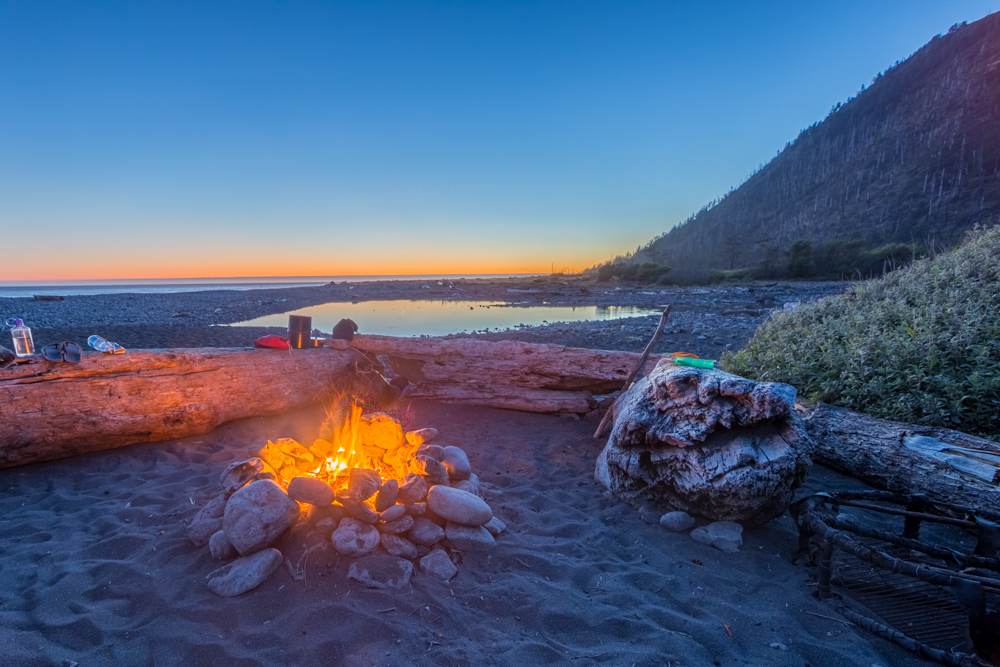 Slept outside next to the fire and under the stars
