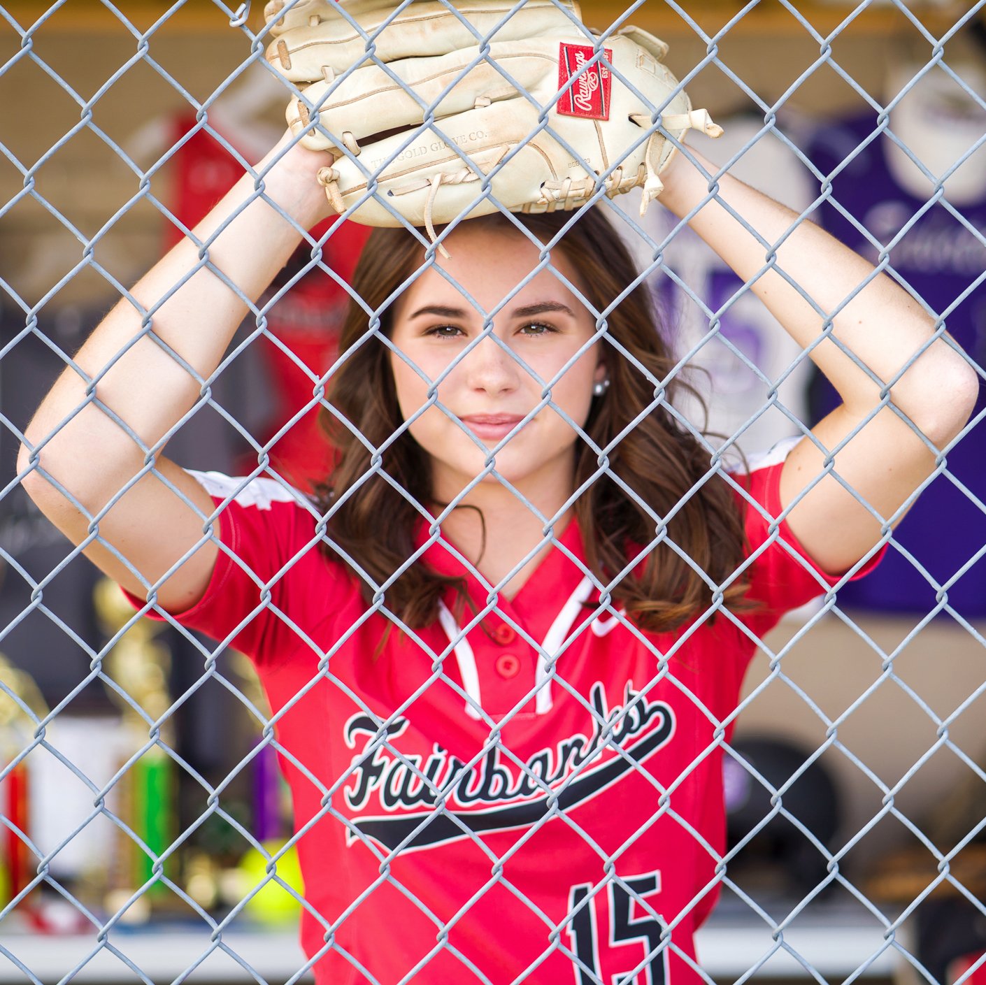 Lady Brio Photography Marysville Ohio Senior Photos Softball Fence Glove.jpg