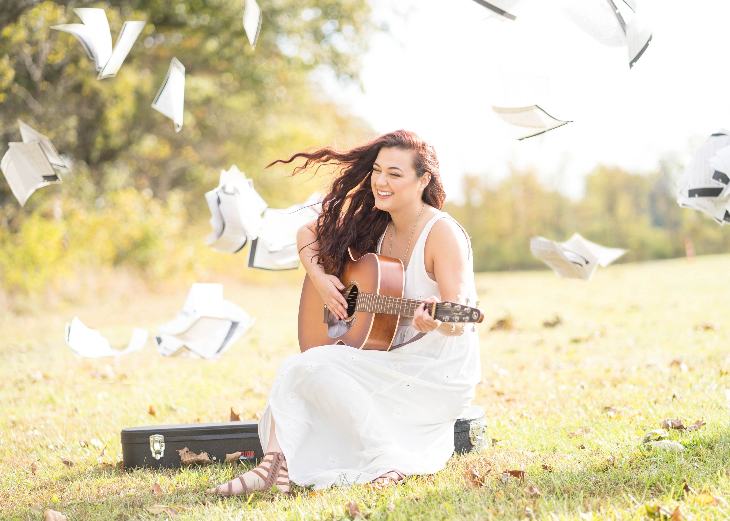 Lady Brio Photography Marysville, Ohio Senior Photos Guitar Sheet Music White Dress Wind.jpg