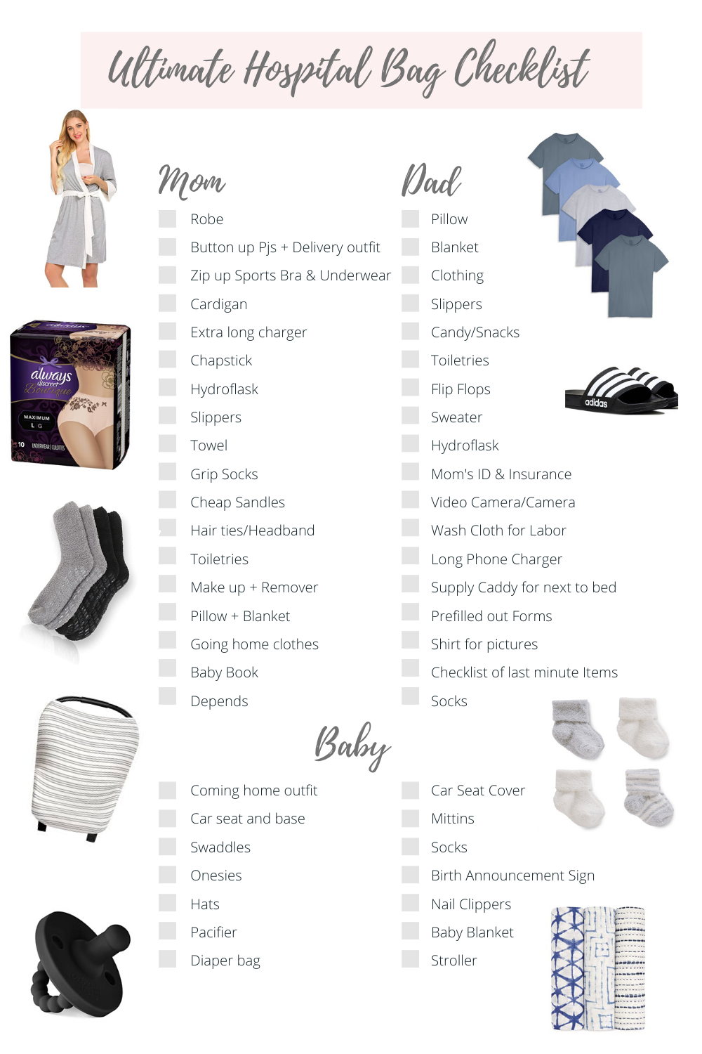 Hospital Bag Checklist C Section Hospital Bag Essentials For Mom