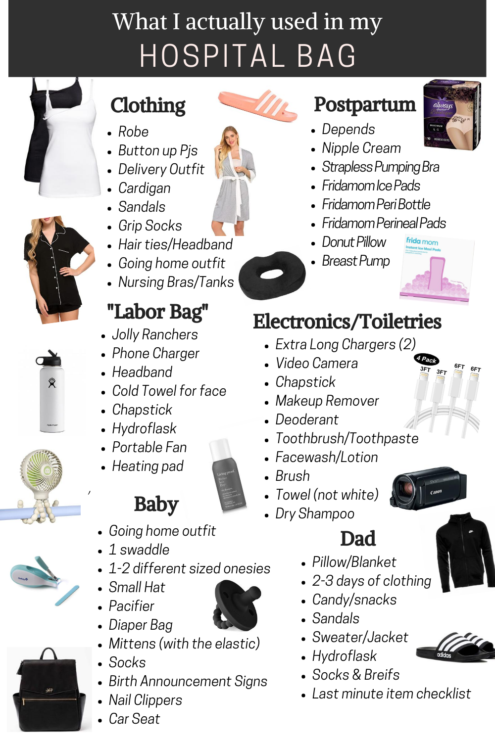 What to Pack in the Hospital Bag for Mom, Dad, & Baby