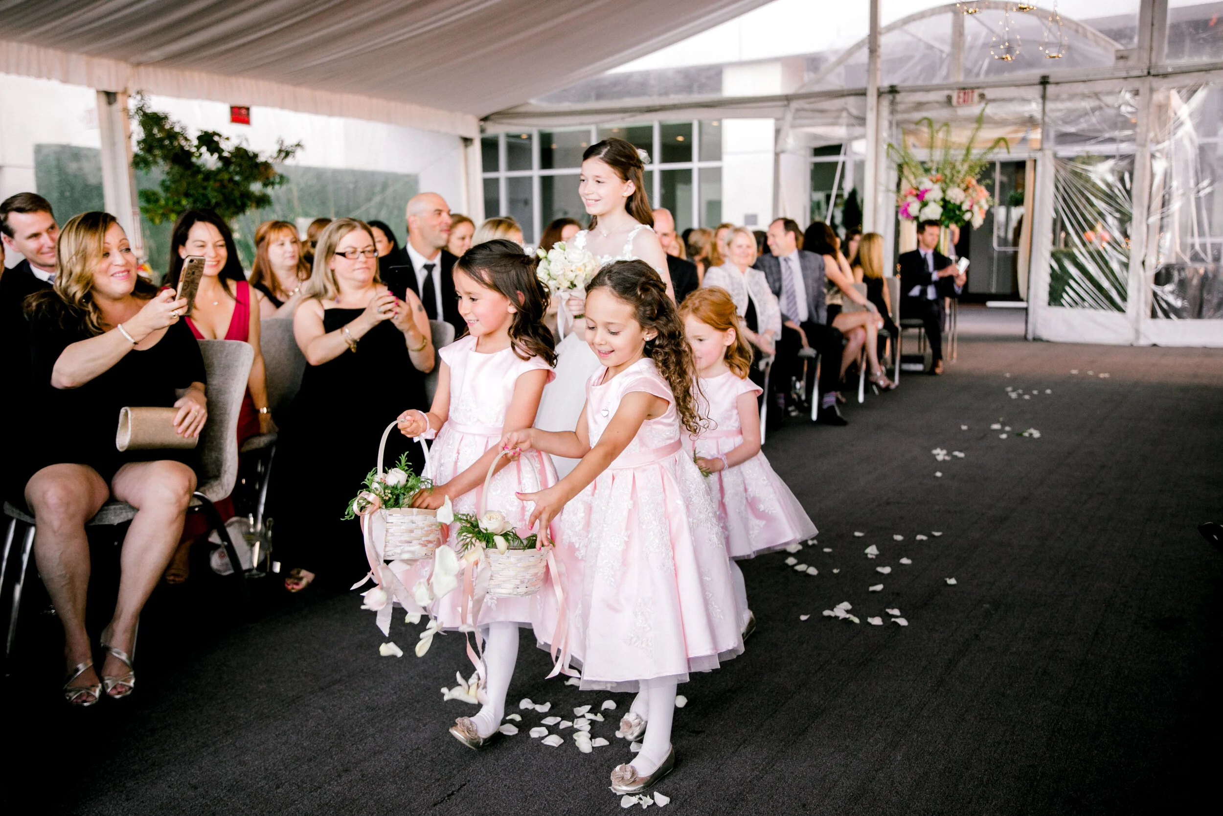 flower girl procession baskets rose petals st. regis san francisco