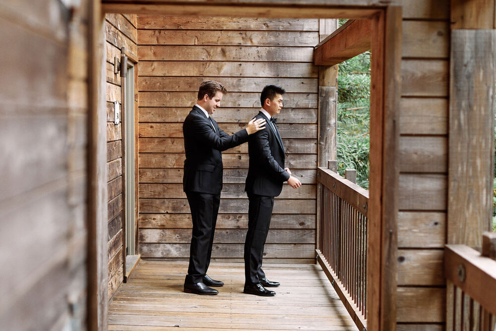 groom best man ventana big sur california wedding