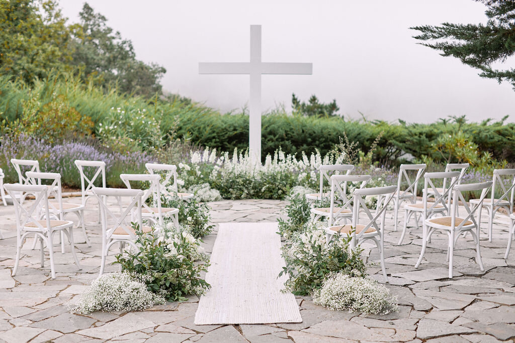 large cross wedding ceremony white wedding crossback chairs