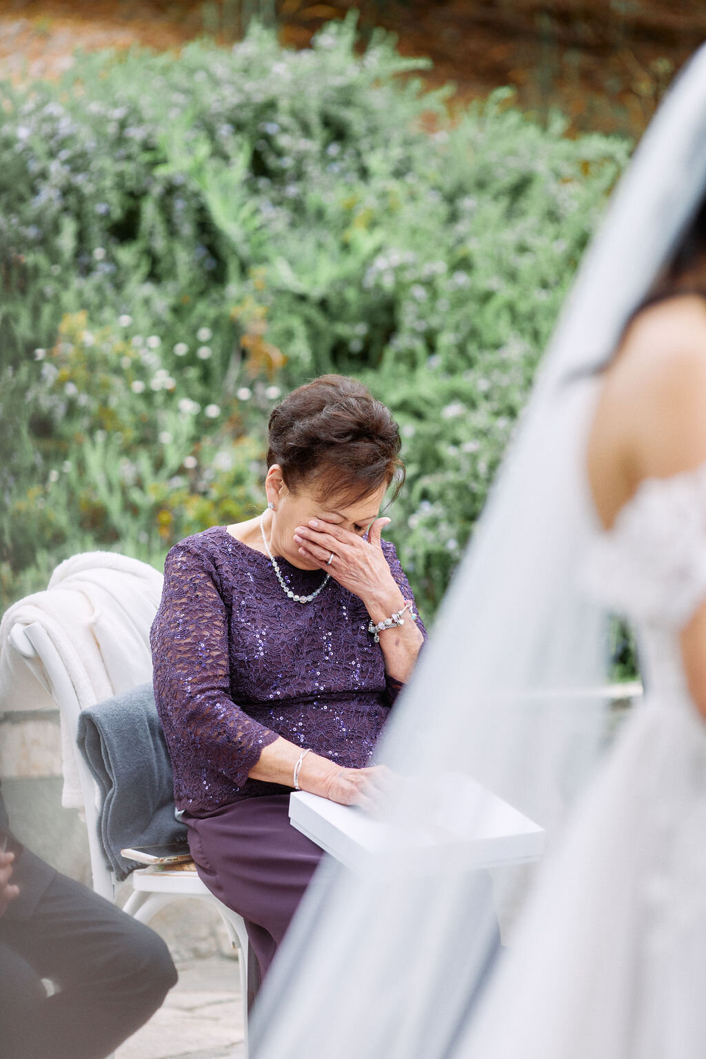 grandmother crying wedding ceremony