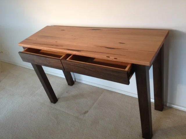 Recycled Hardwood/stained base Hall Table