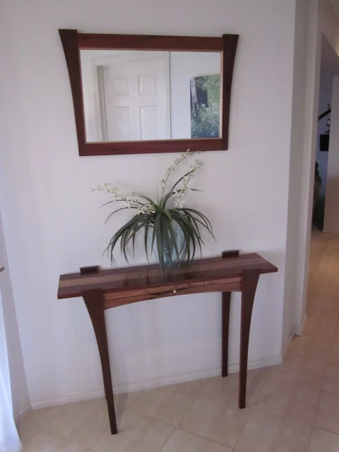 Jarrah/Recycled Hardwood Hall Table & Mirror