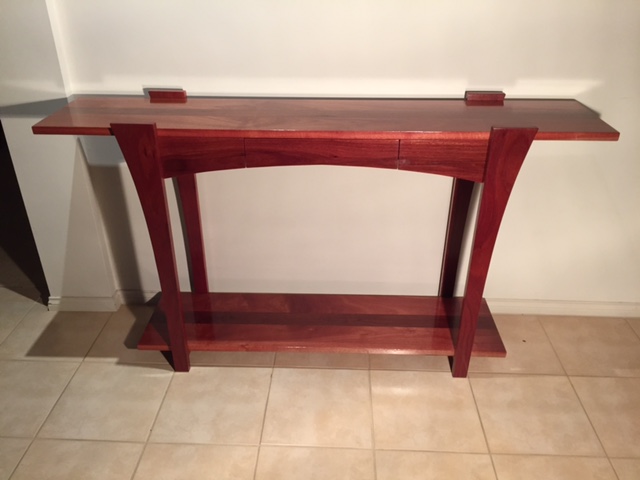 Jarrah hall table/single drawer