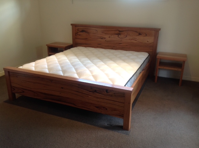 Recycled Hardwood timber bed & bedsides