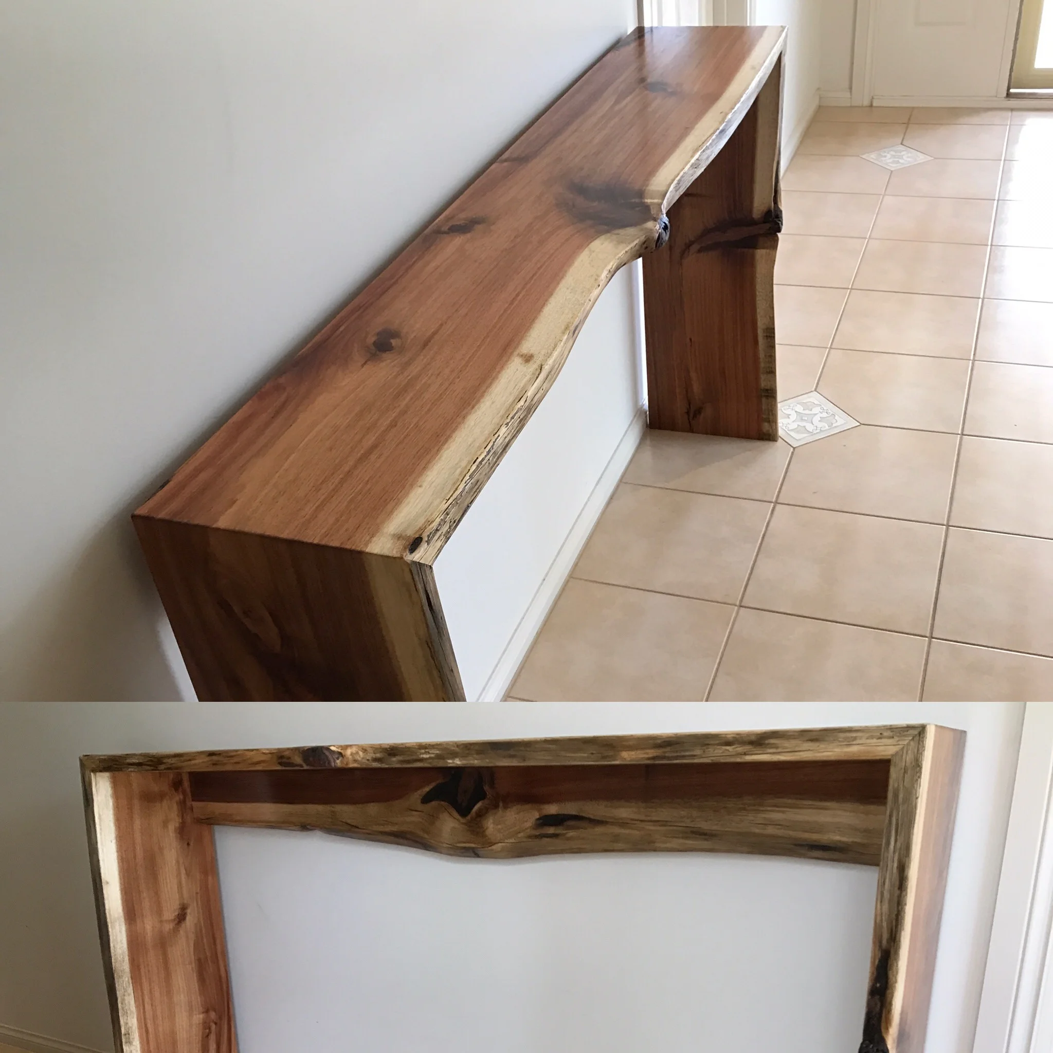 Blackwood slab hall table