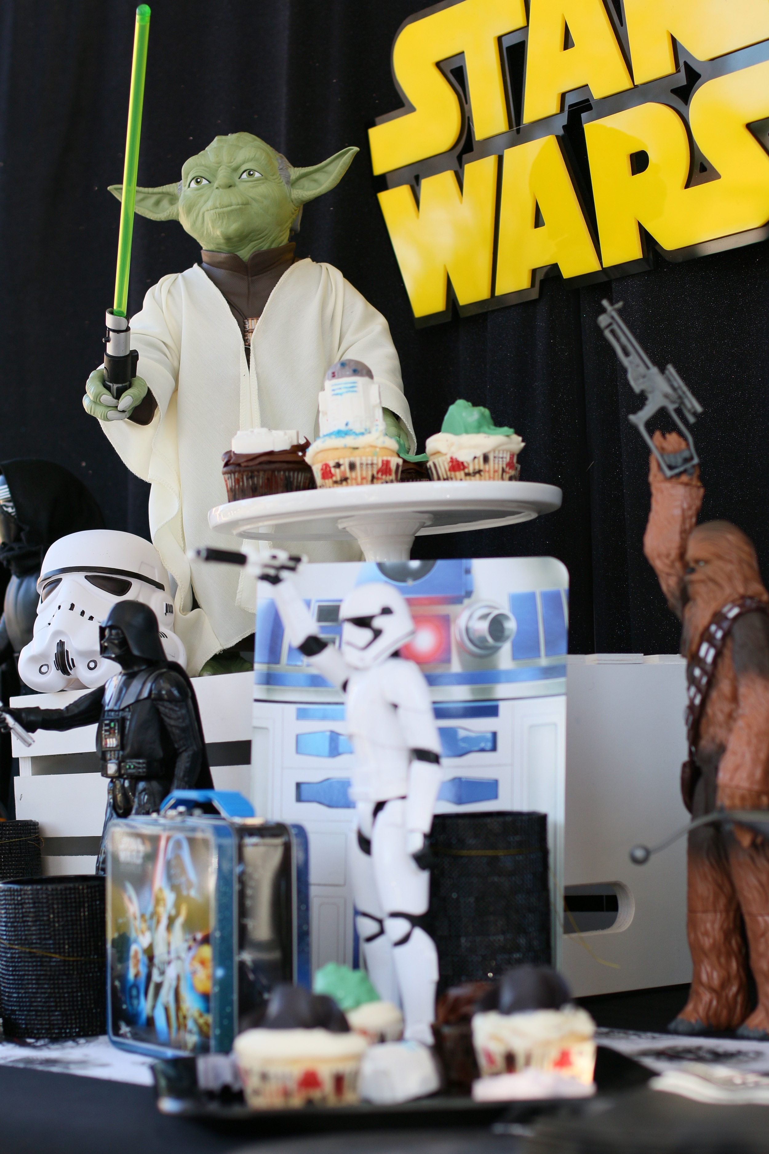 Copy of This Star Wars party rental collection will awaken the force in all party guests! Star Wars action figures, signage, linens, and centerpieces are all included to make your party planning si...