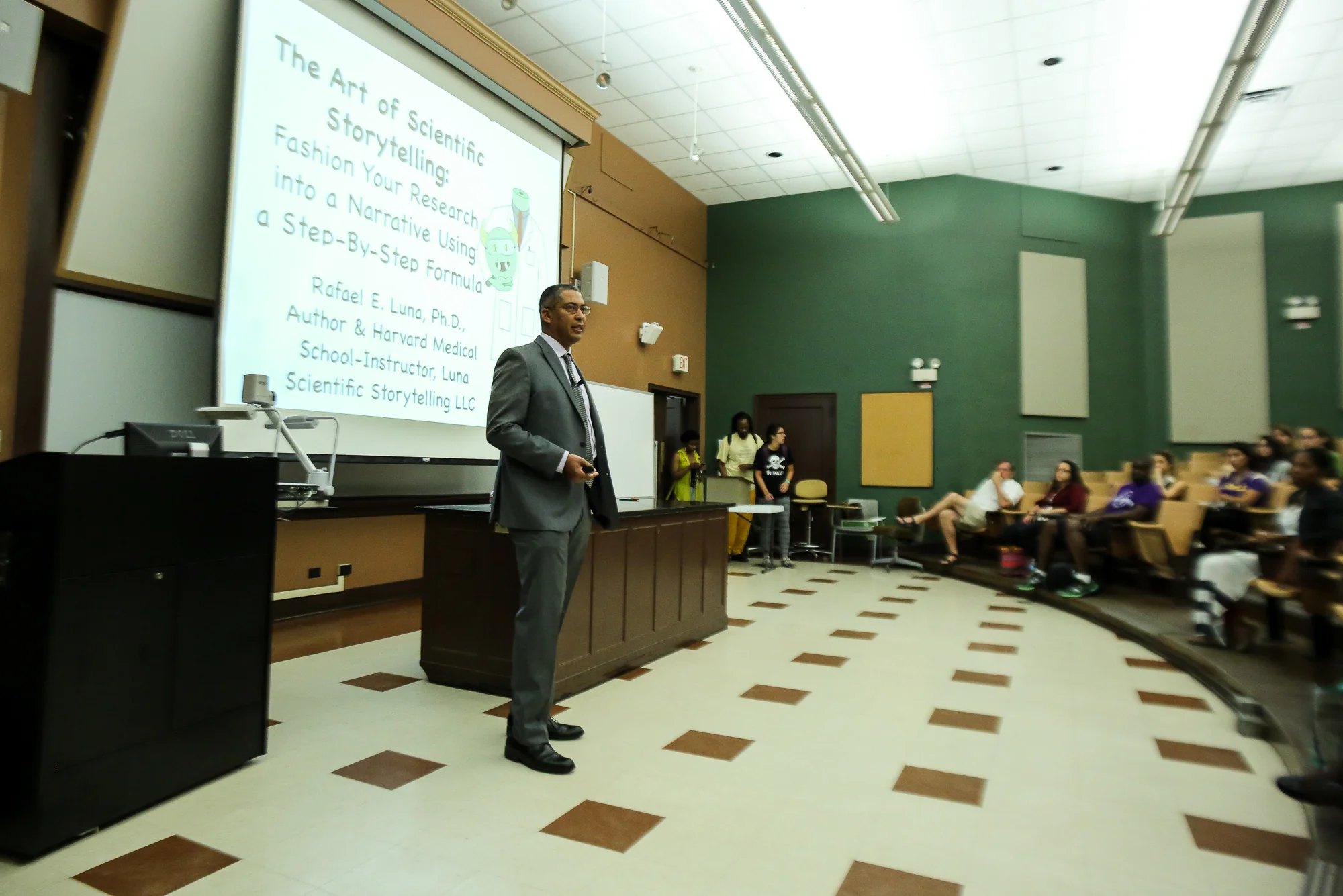 Dr. Rafael Luna speaking at LSU. Photo credit: Paige Jarreau.