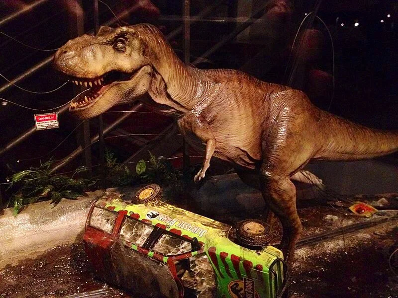 Reconstruction of stop-motion scene of the destroyed car in the National Museum of Cinema of Turin, Italy. Image by Lewis Cozzi , Wikimedia.