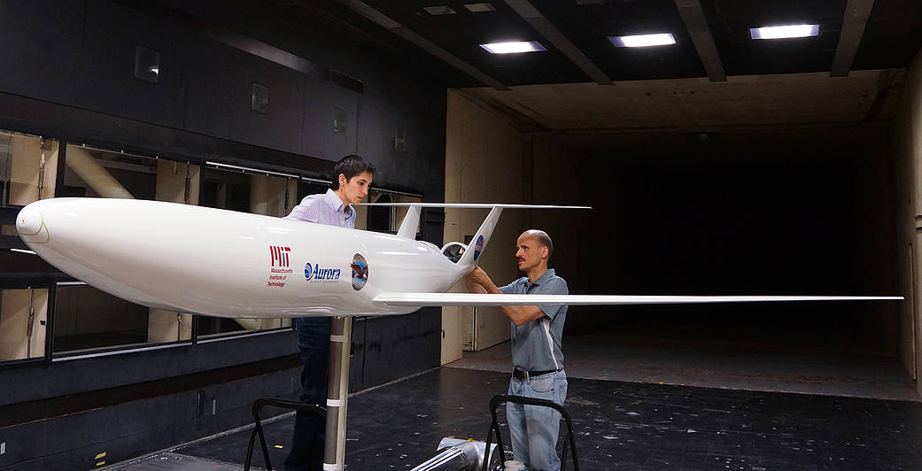Aircraft model testing in NASA Langley's 14x22-Foot Subsonic Tunnel. Credit: NASA Langley.