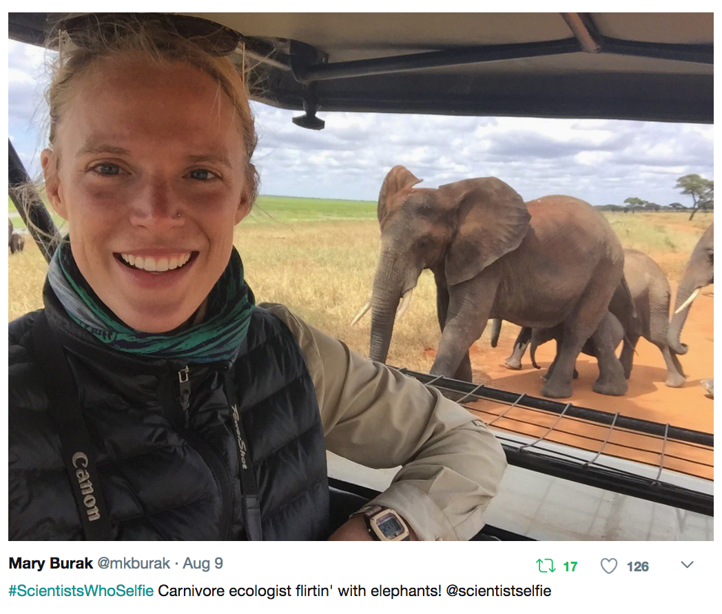 A #ScientistsWhoSelfie Tweet