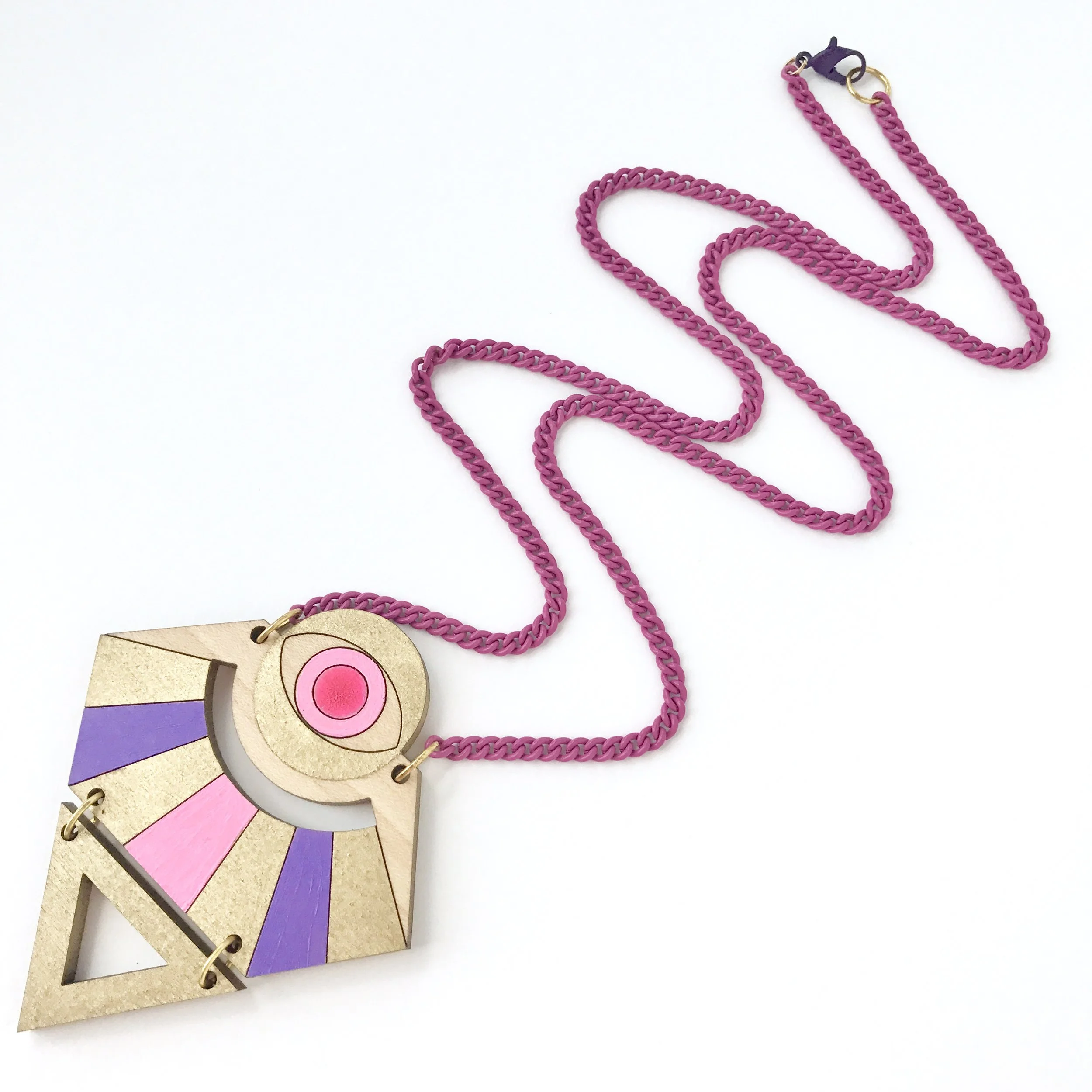 Lucidity Wood Pendant Necklace - Gold