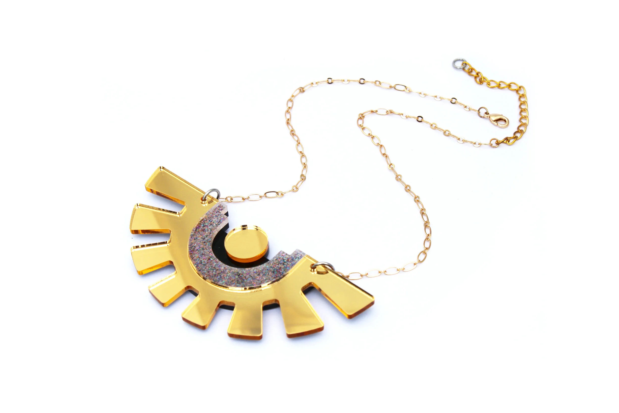 EASY TIGER DESIGNS Razor Rays Necklace Gold 01.jpg