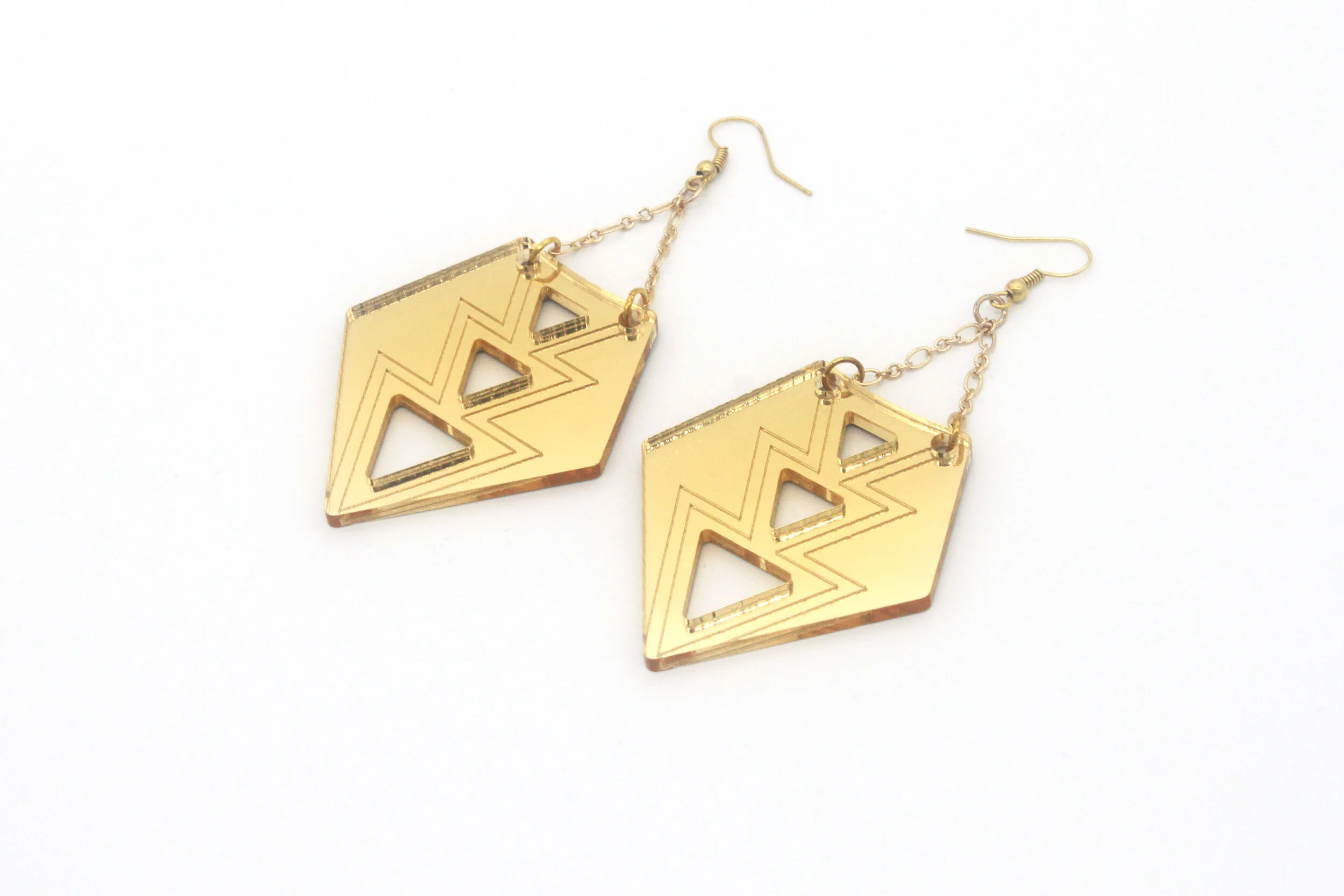 Triangle Wings Earrings - Gold