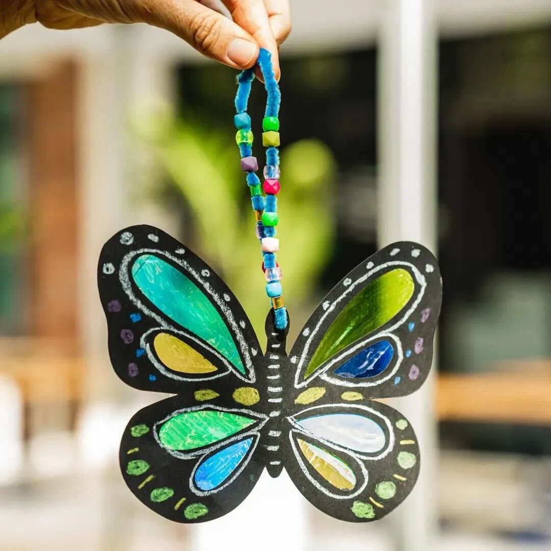 Visit us tomorrow at @westvillage_brisbane for a FREE taster of what our weekly art activities are like 🎨🌳 We're making beautiful butterfly suncatchers in honour of the Richard Birdwing Butterfly 🦋 Pop in anytime from 9:30-11:30am tomorrow. 
🚗 2h