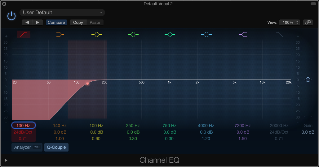 Logic's Channel EQ on a male vocalist