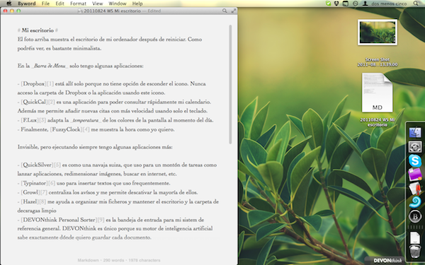 Mi escritorio en acción