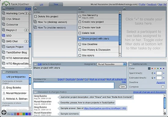 Pantalla de Task2Gather