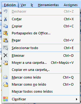 Atajos de teclado en Microsoft Outlook