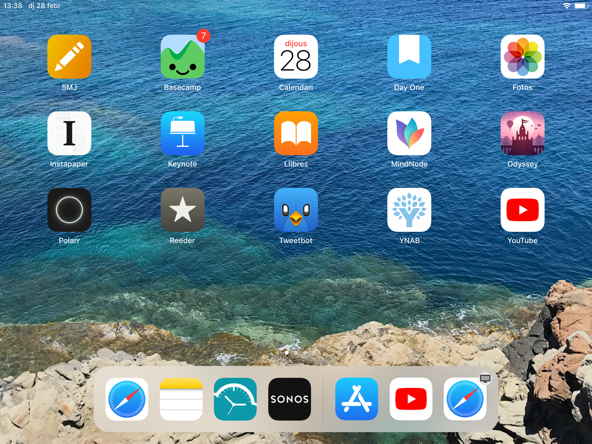 El ‘homescreen’ del iPad