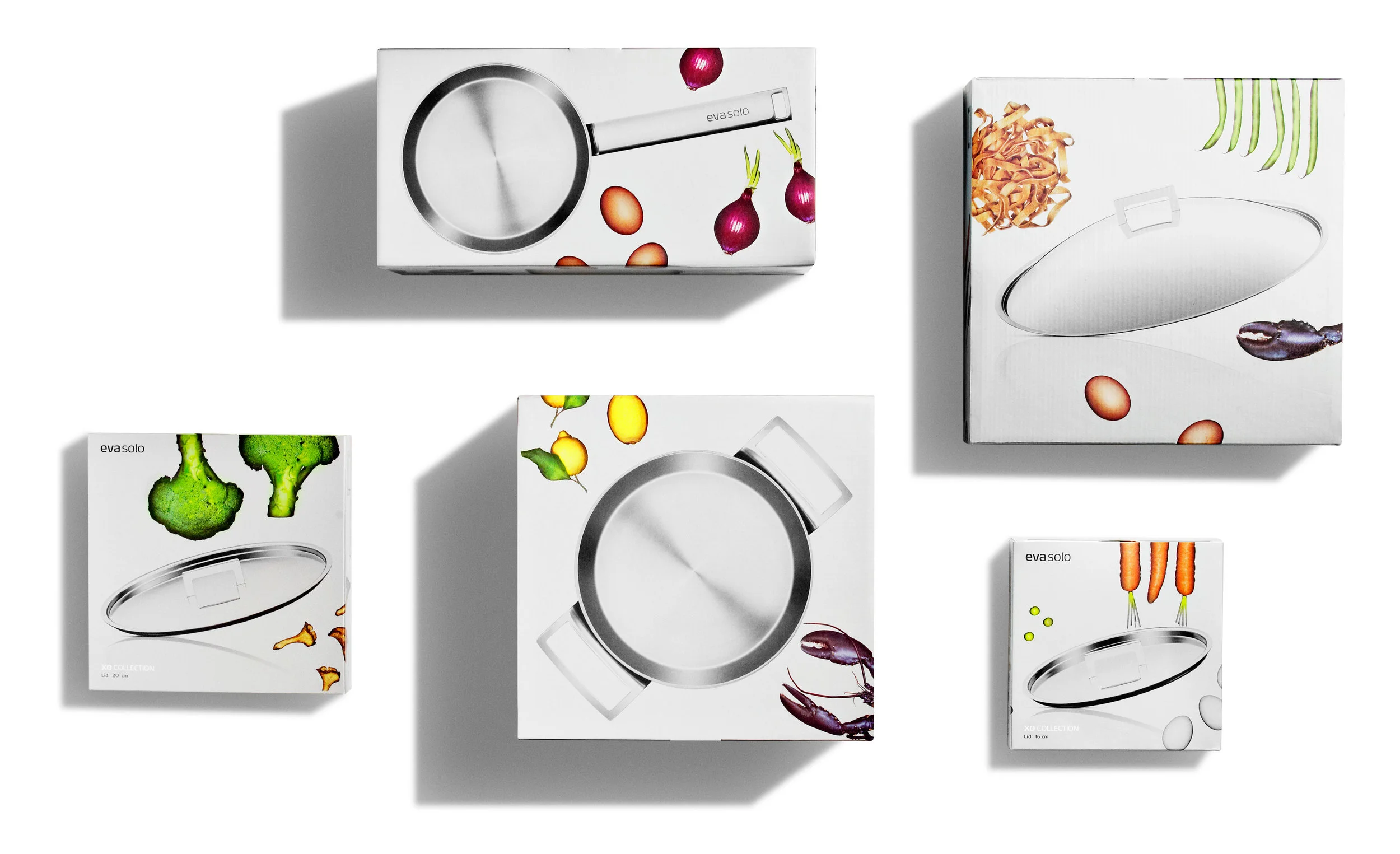 Eva solo – The various products of the series with the new packaging design. Ny emballage