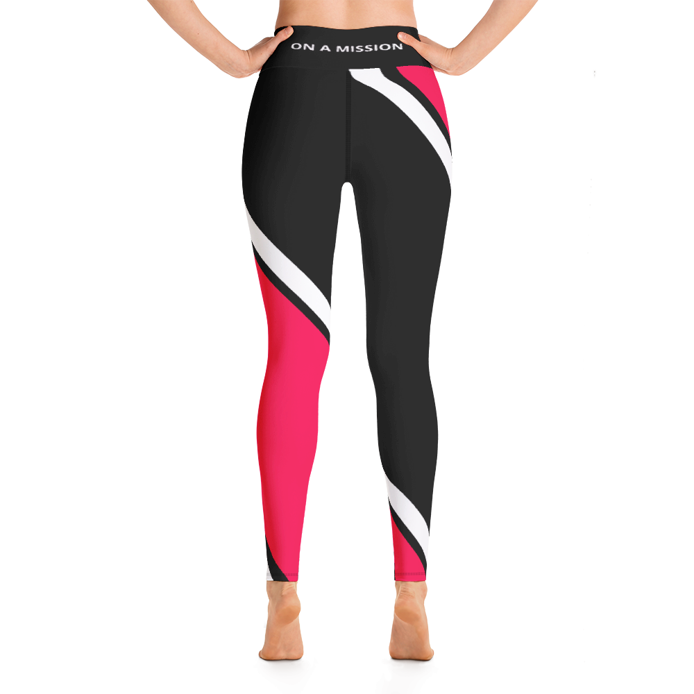 black and white striped yoga leggings