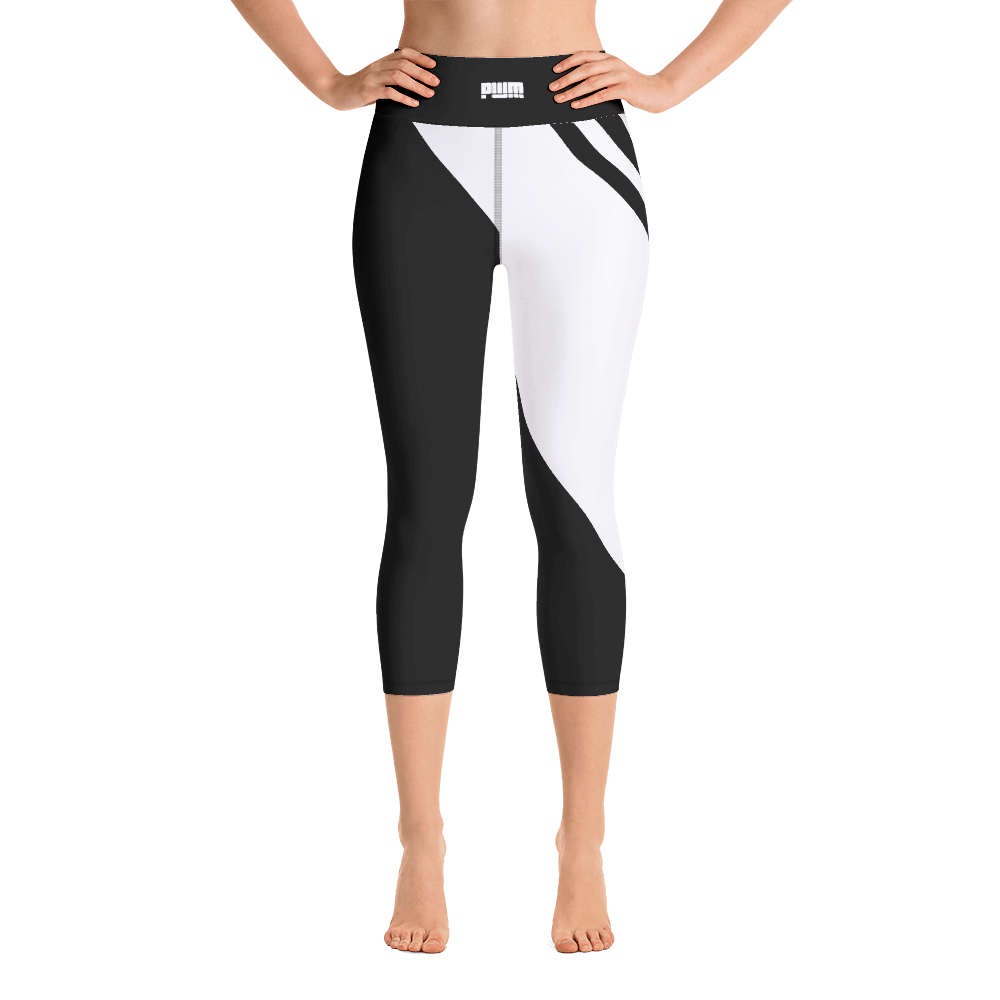 3/4 Olympic Black and White Leggings