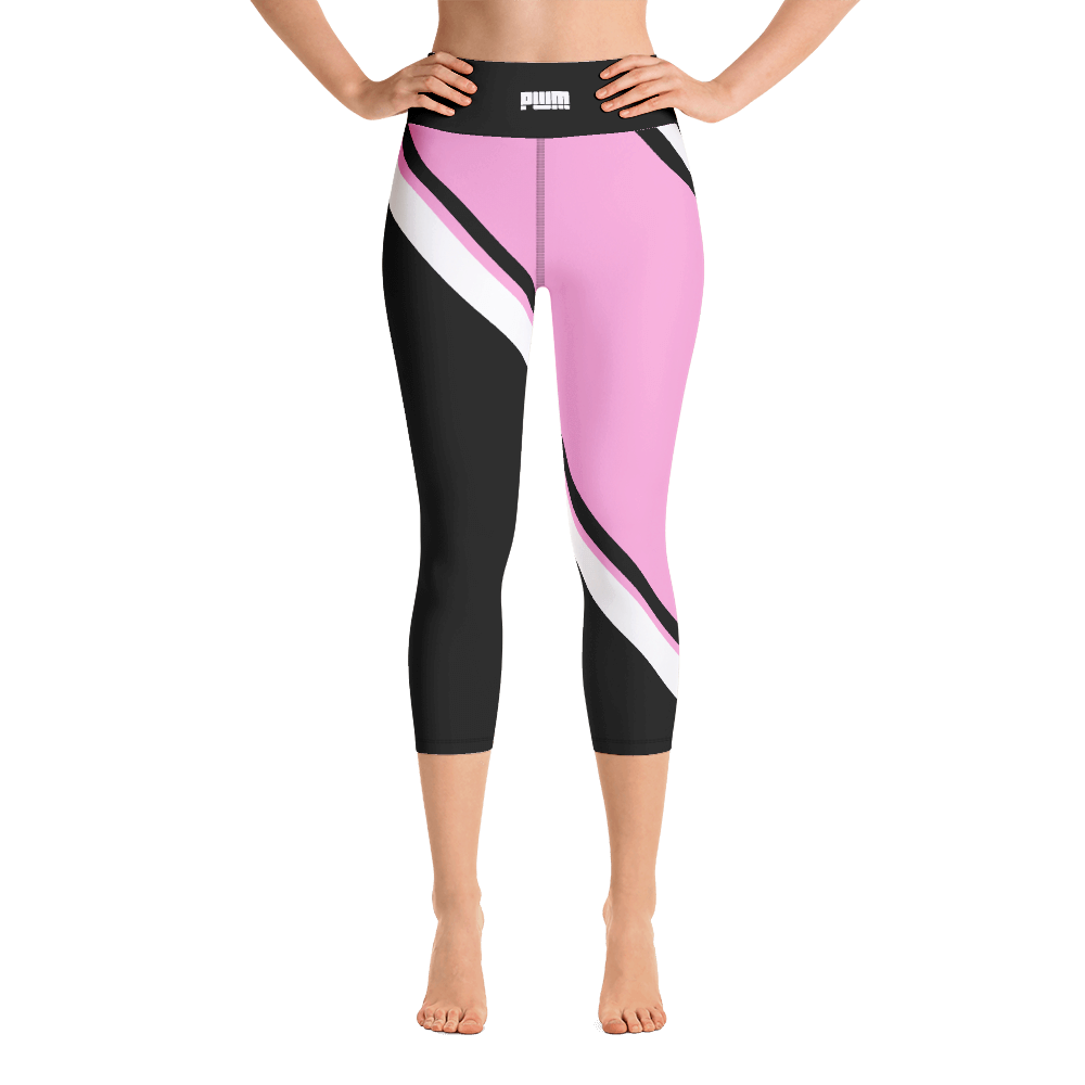 3/4 Olympic Pink, Black and White Leggings