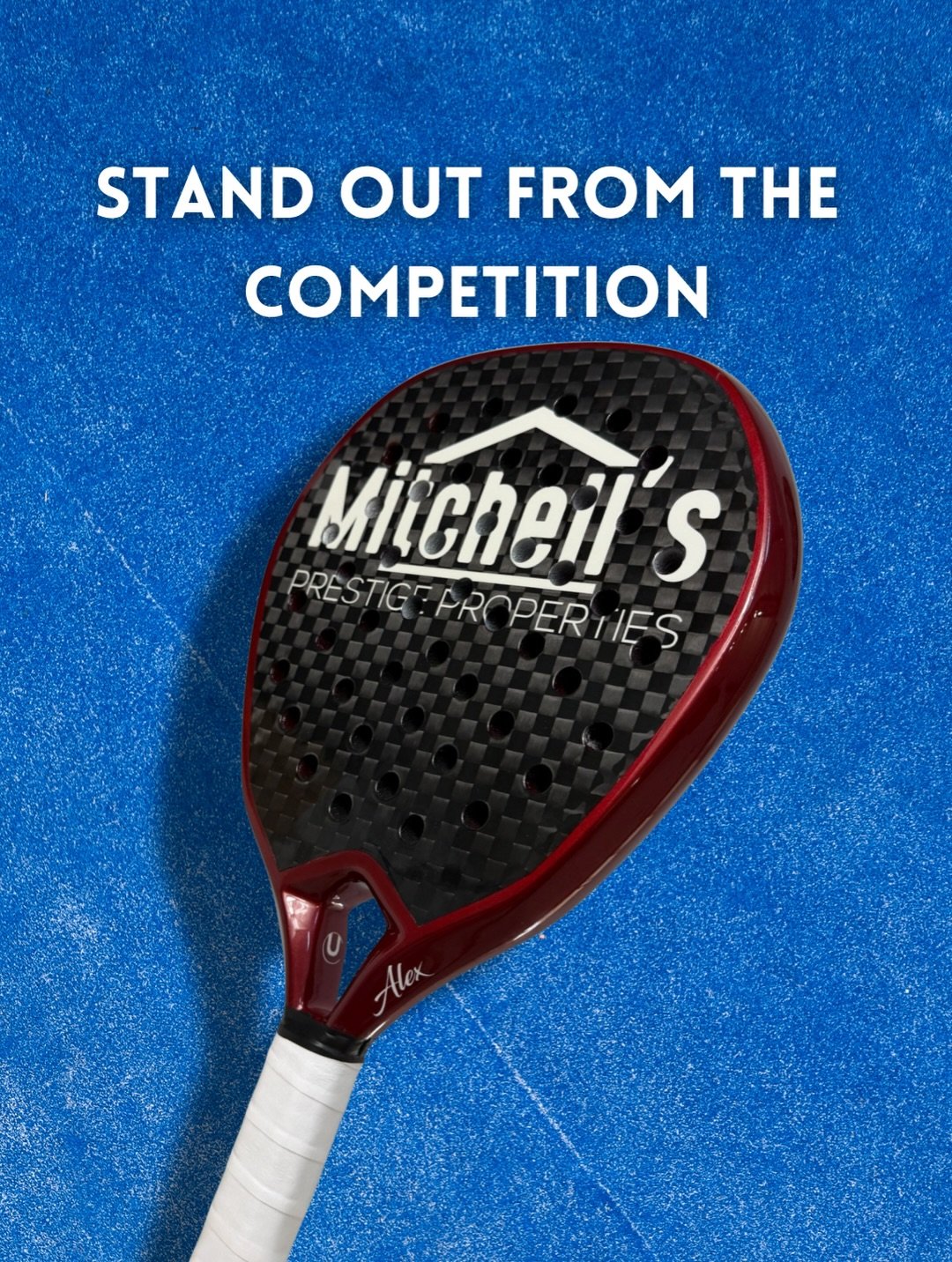 Stand out from your competition in the new year, both on the court and off it.

We created this masterpiece for @mitchells_pp a leading real estate agent on the Costa del Sol. 

#padel #padelfun #padellovers #unstrungcustoms #padelracket
