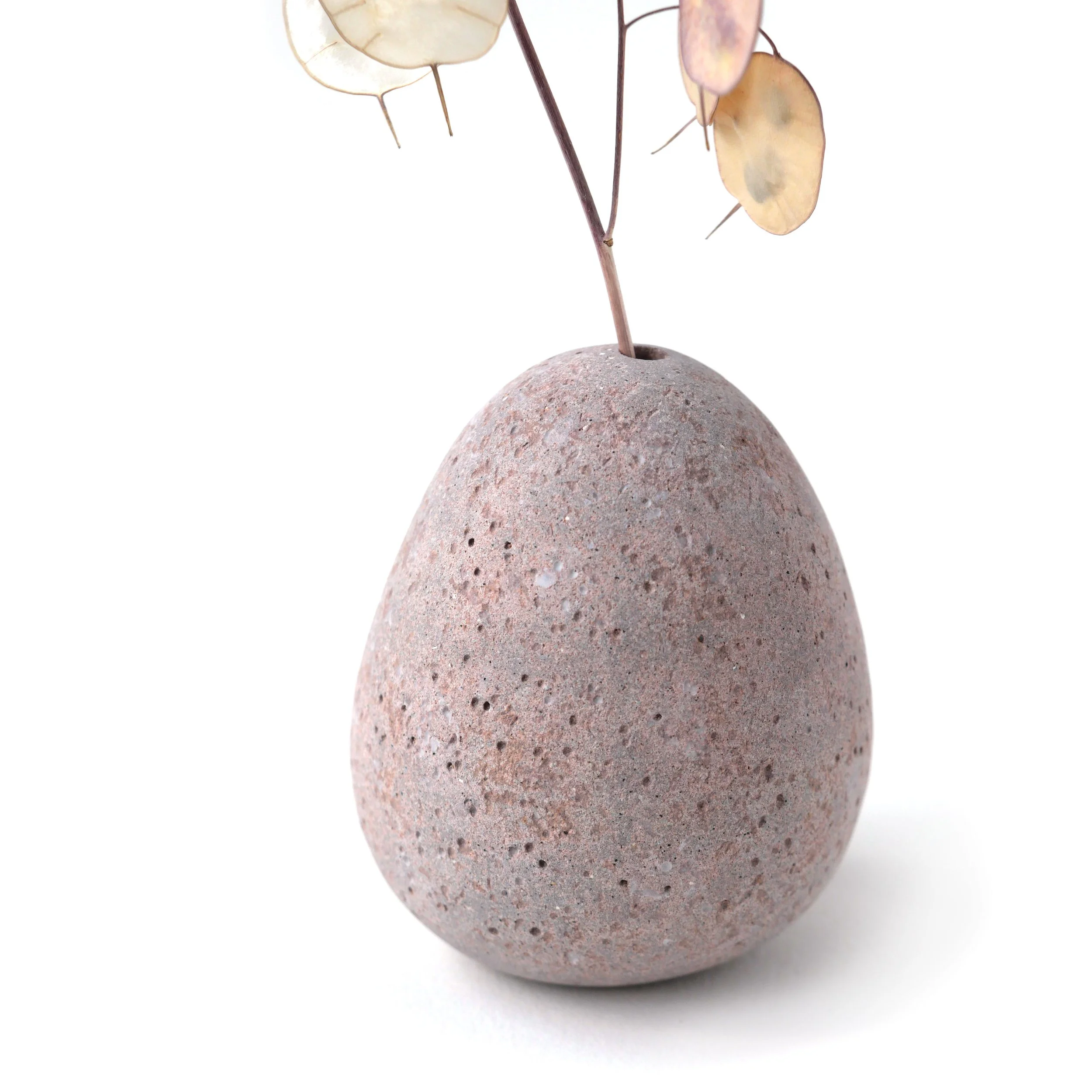 Dusky Pink Reduction Fired Pebble Vase