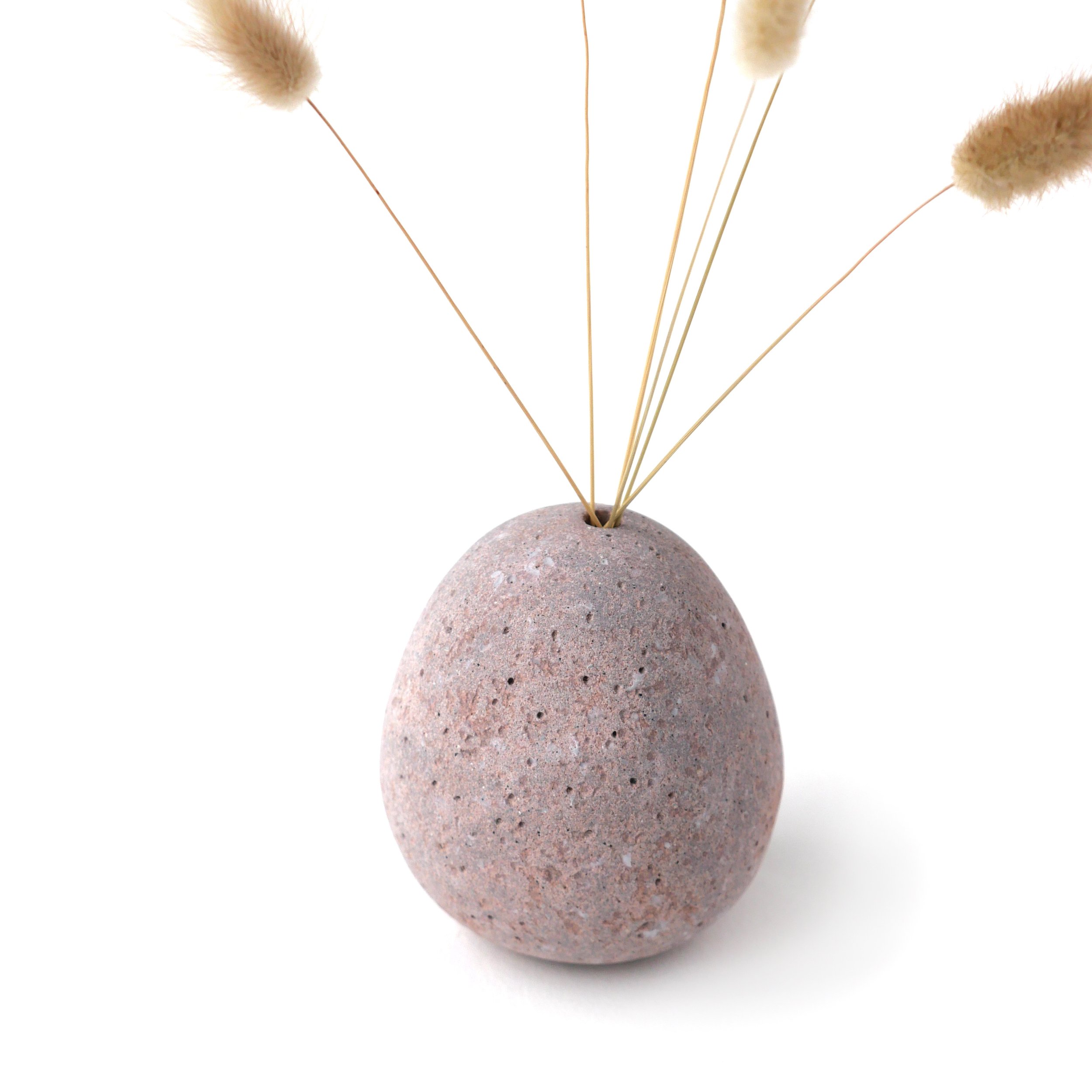 Dusky Pink Reduction Fired Pebble Vase