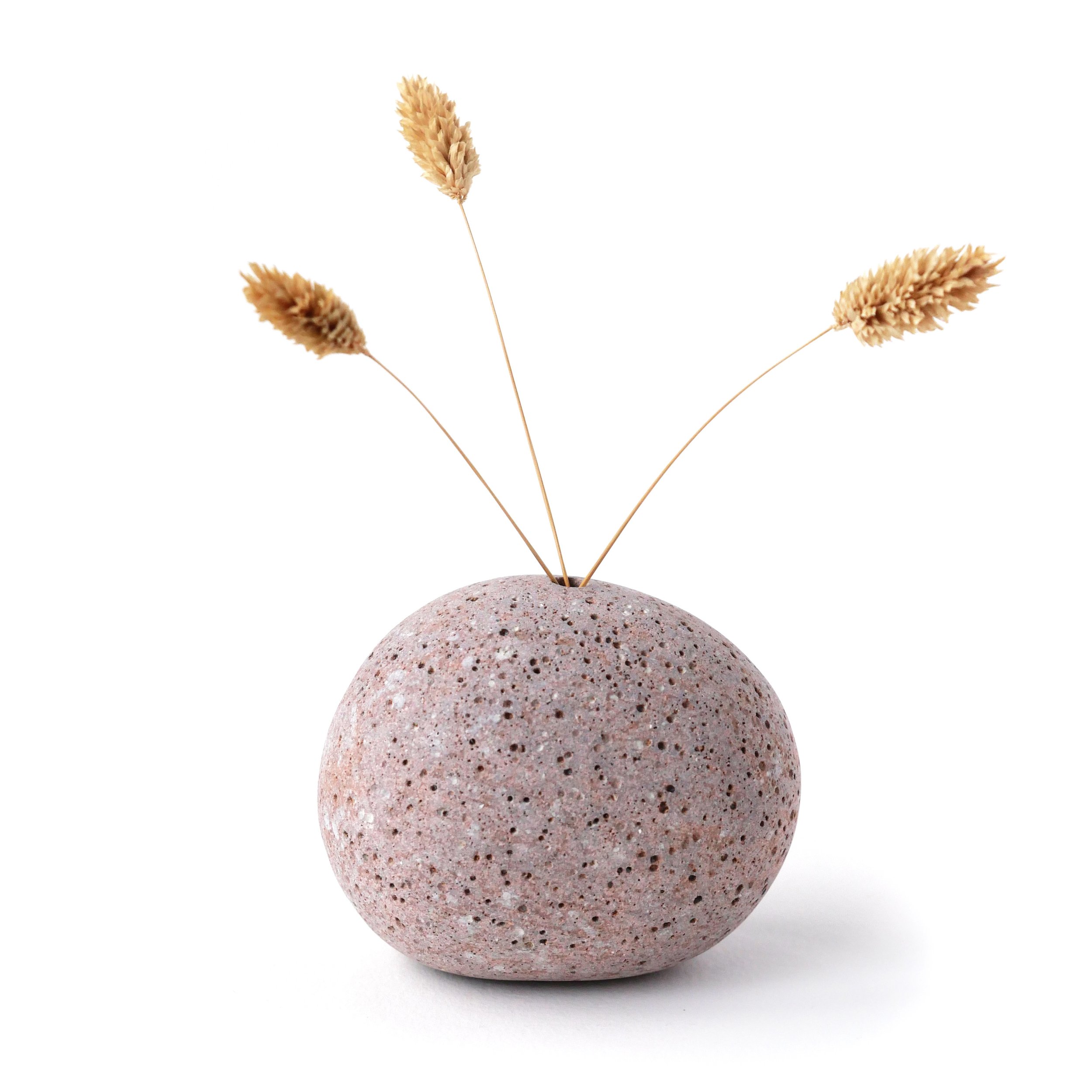 Dusky Pink Reduction Fired Pebble Vase