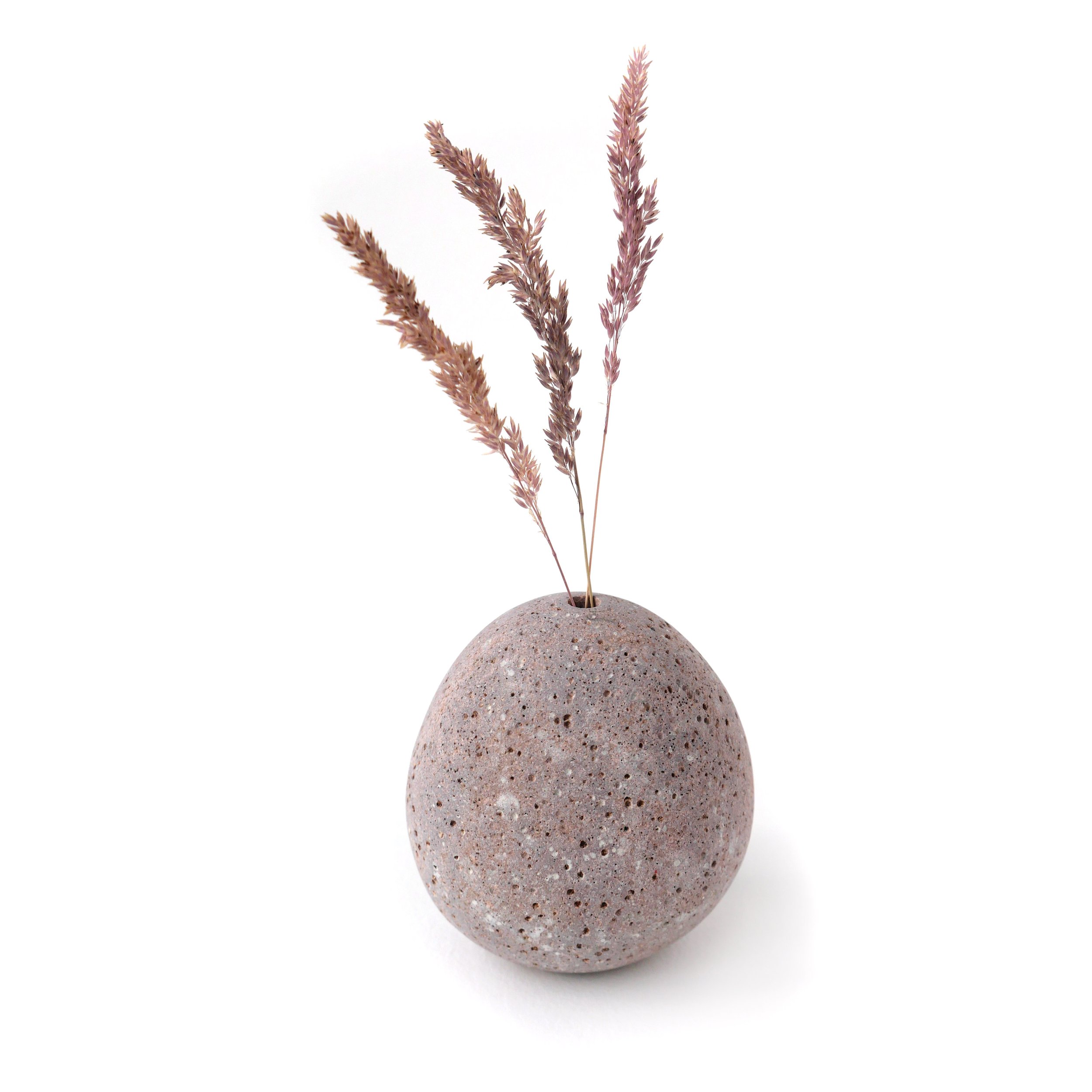 Dusky Pink Reduction Fired Pebble Vase