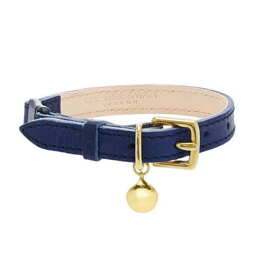 Cheahire+and+Wain+navy+blue+luxury+leather+cat+collar.jpg