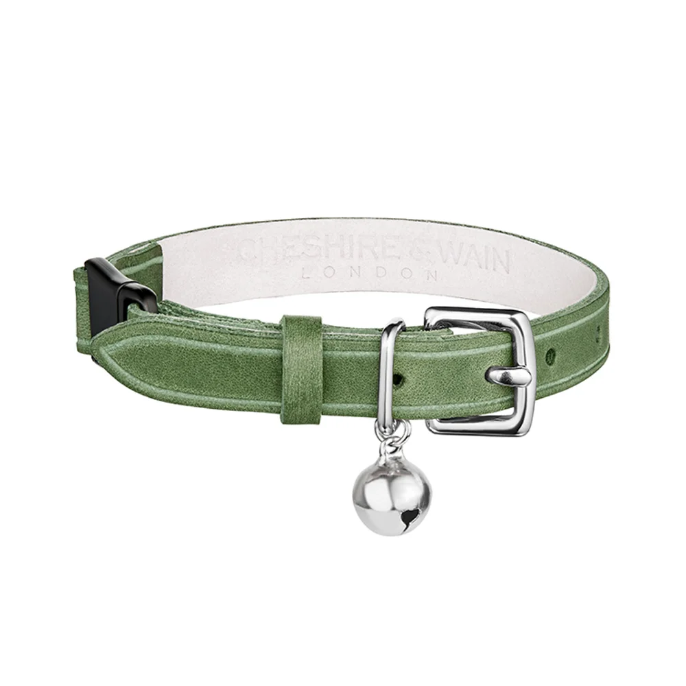 Designer Luxury Cat Collar Cheshire and Wain Fern Green.jpg