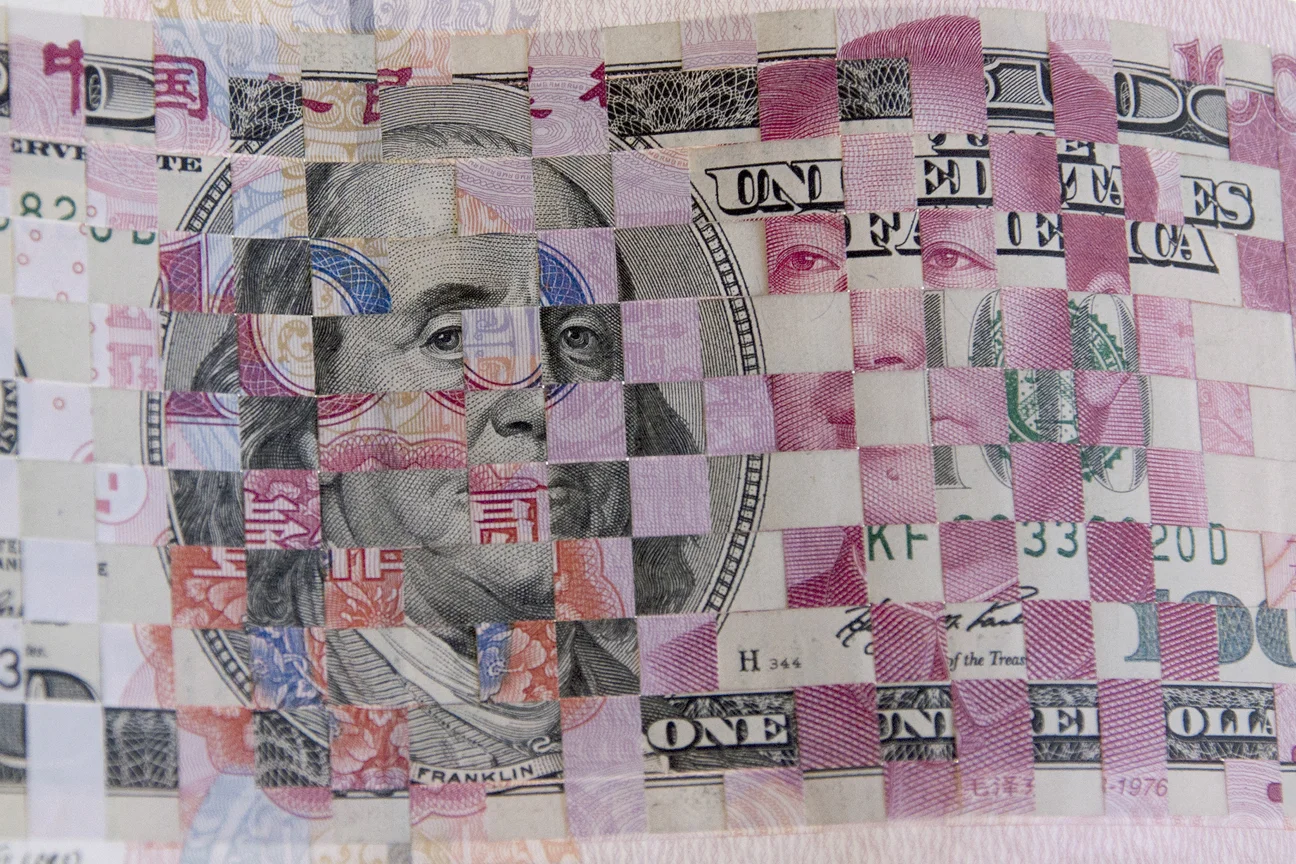   Weaving Myth VI: U.S. vs China,  Detail 