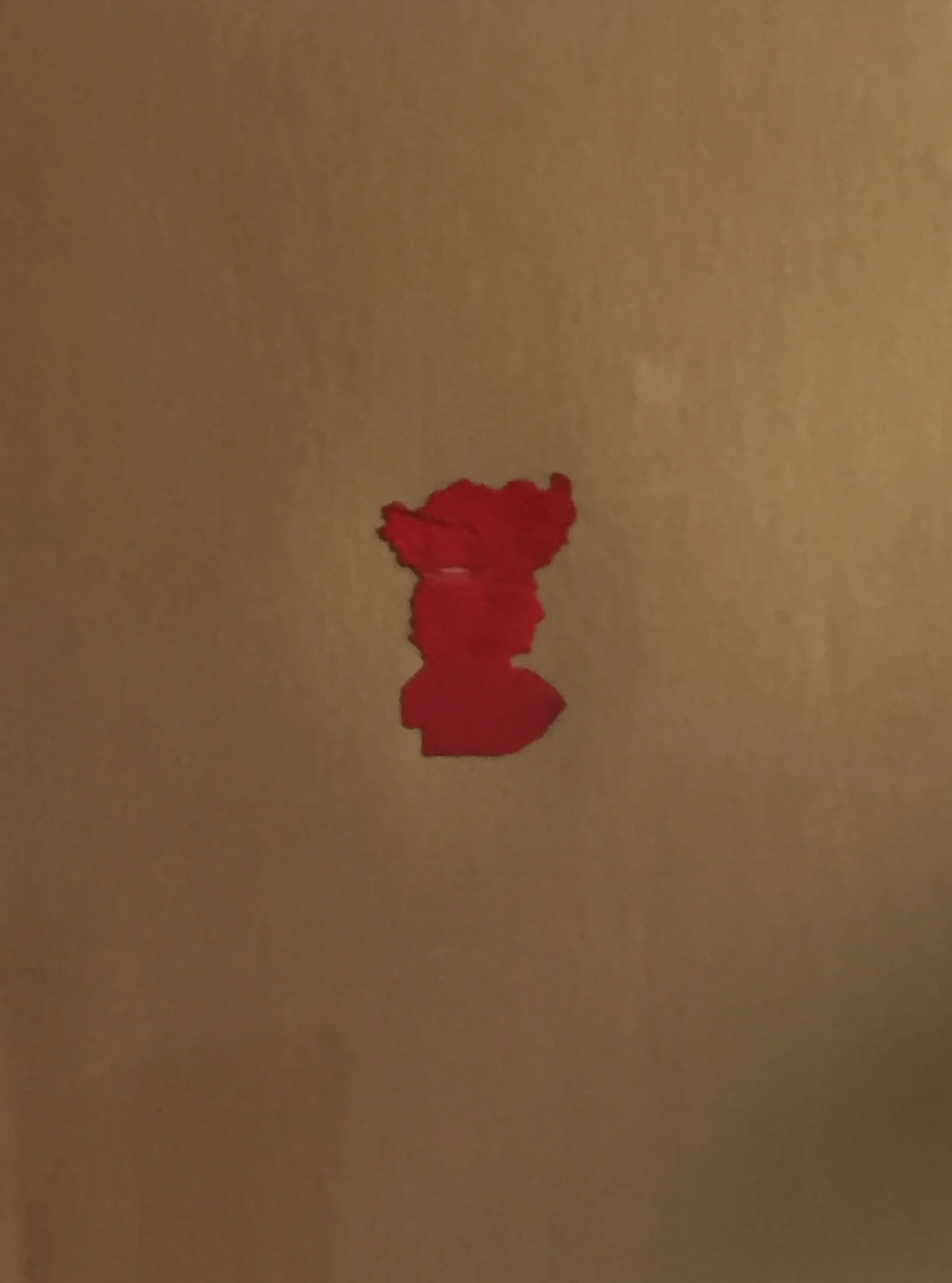 Myth of a Silhouette Portrait series , 2017, Hand-cut rose petal, plastic on gold paper, 13 x 9.4 cm
