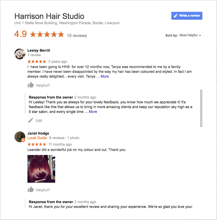 Harrison Hair Studio —hair salon reviews