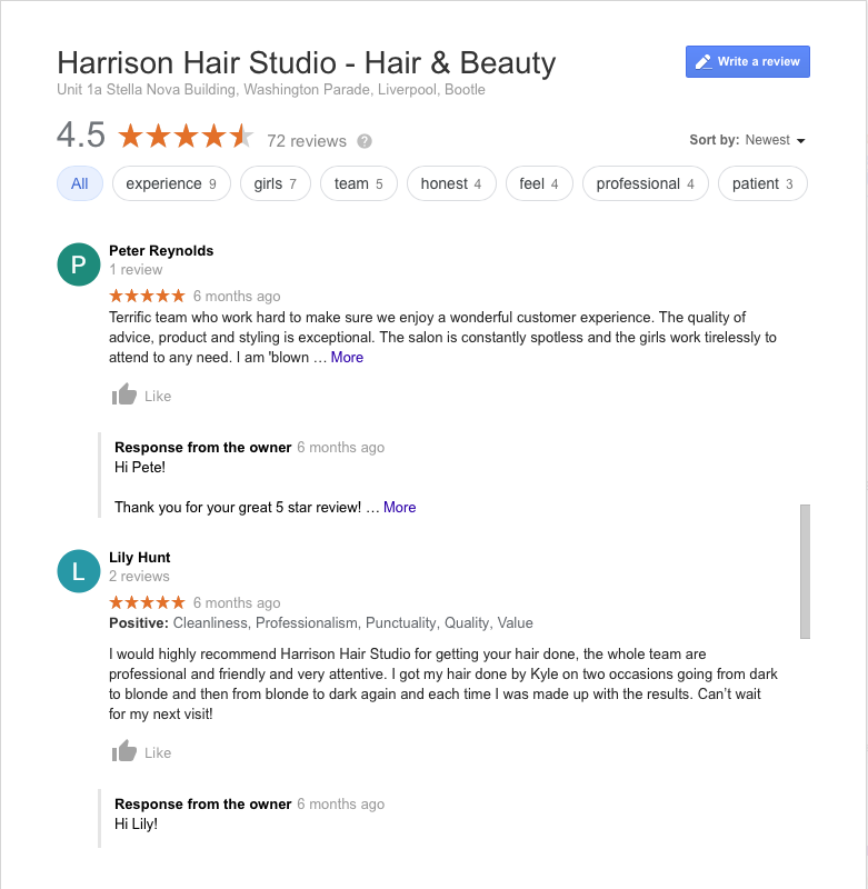 Harrison Hair Studio Liverpool's best rated hair salon