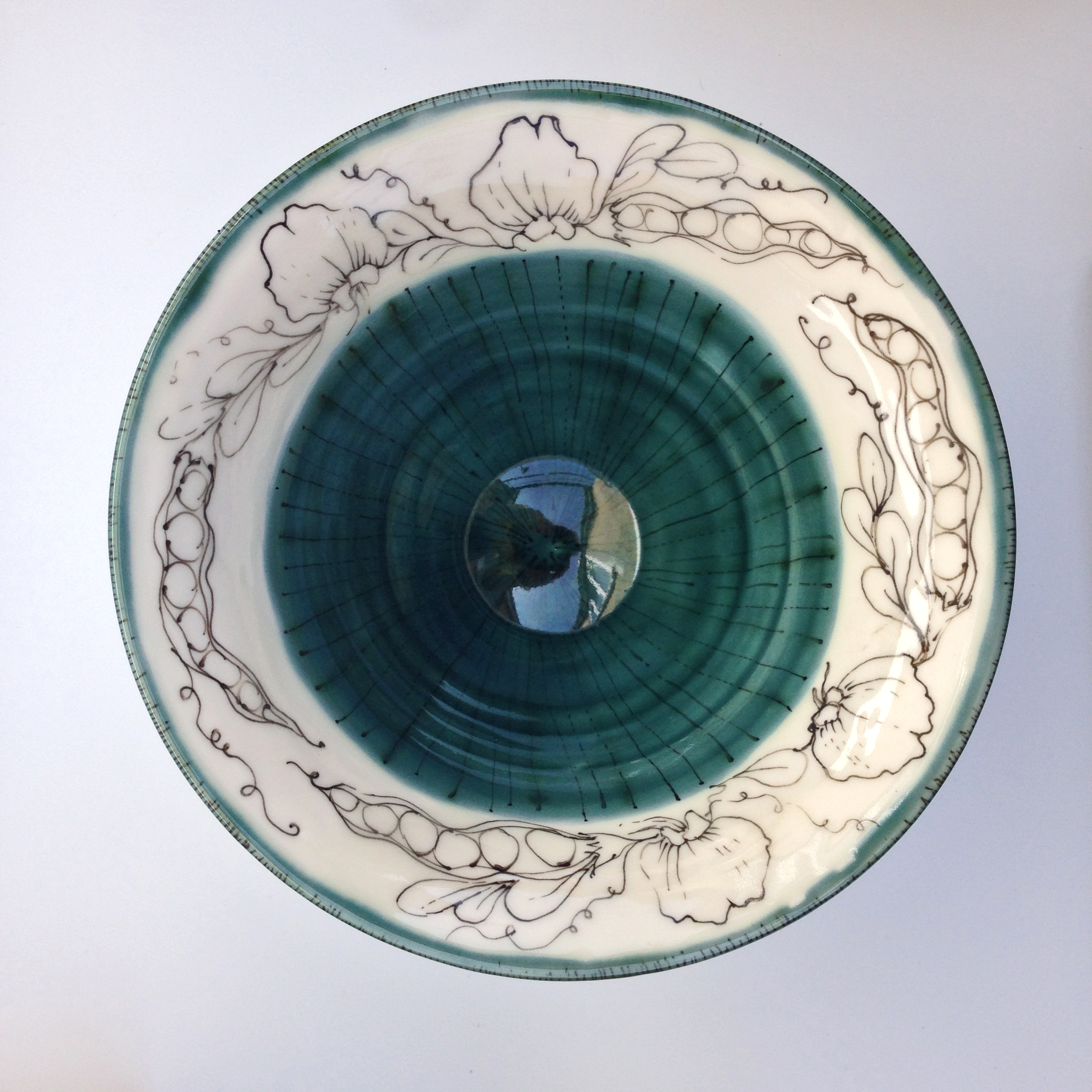 Hand thrown dandelion bowl